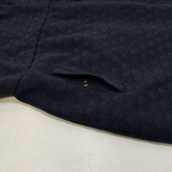 Banana Republic Jacquard Sheath Dress Size 4 Sleeveless Knee Length Lined Navy - Picture 4 of 14